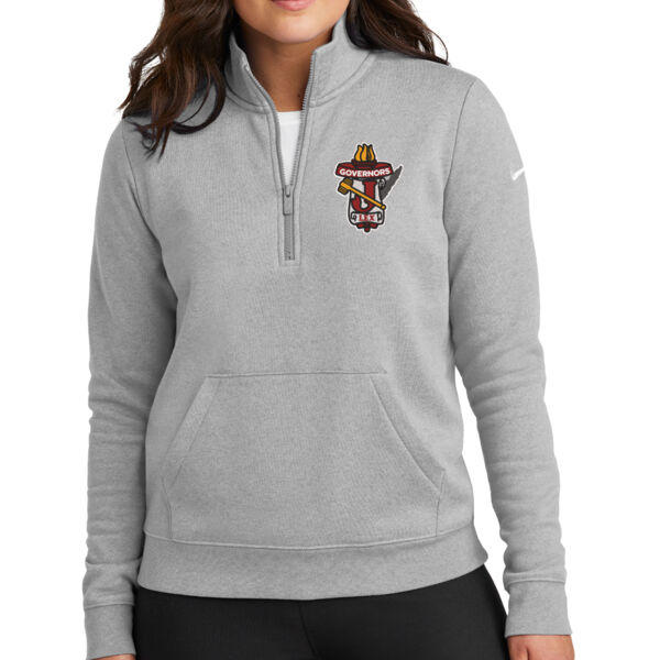 Nike Ladies Club Fleece Sleeve Swoosh 1/2-Zip - Embroidered Logo Thumbnail